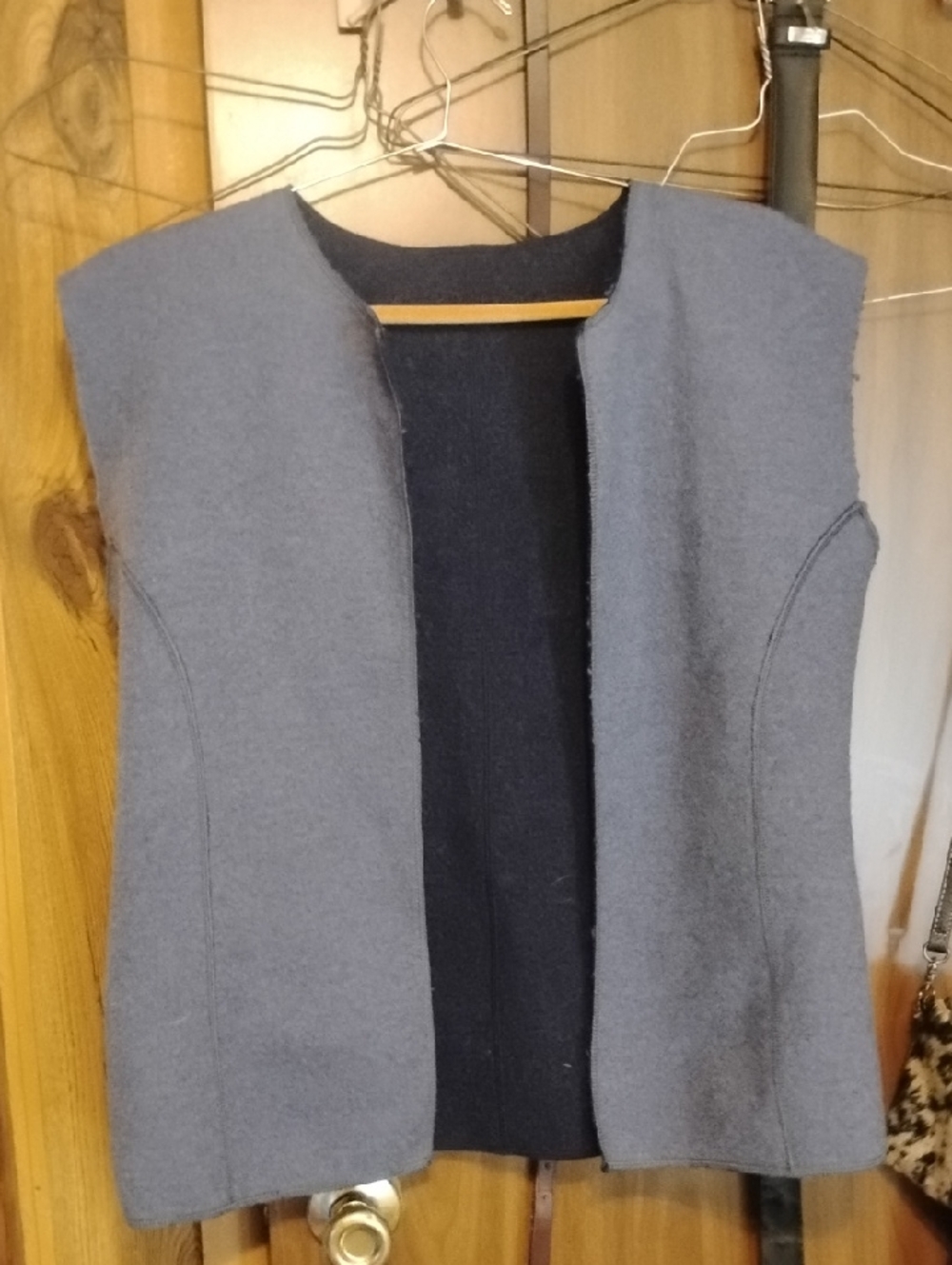 Amish, (Menninite), Handmade, Wool Vest. Appears To Be Large